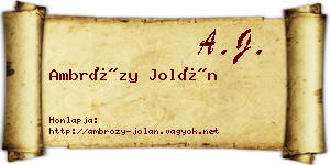Ambrózy Jolán névjegykártya